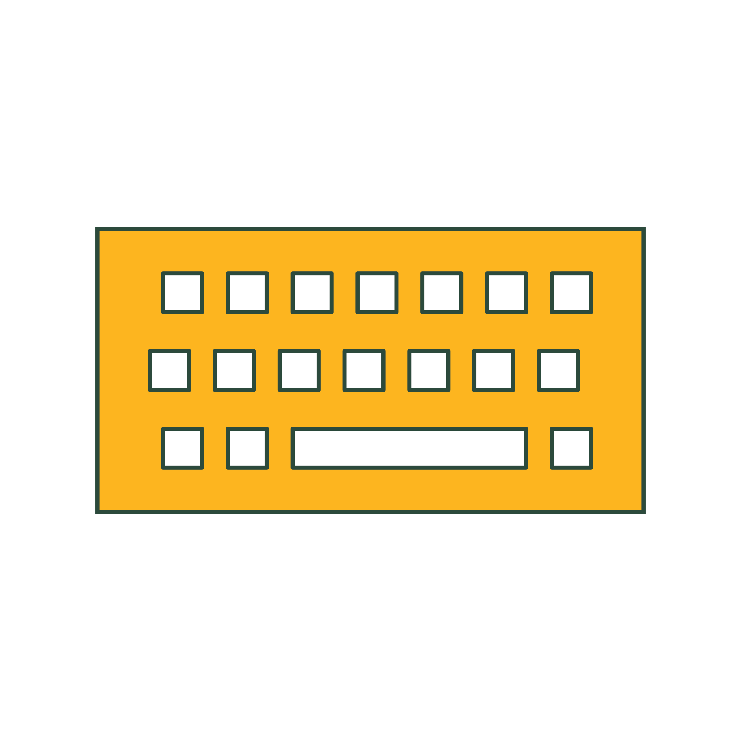Illustration of a yellow keyboard on a black background
